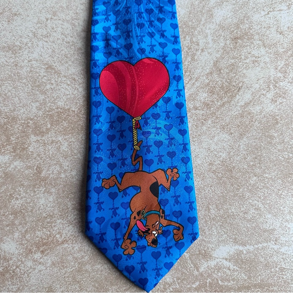 Vintage 90s Blue Tie with Cartoon Network Scooby-Doo